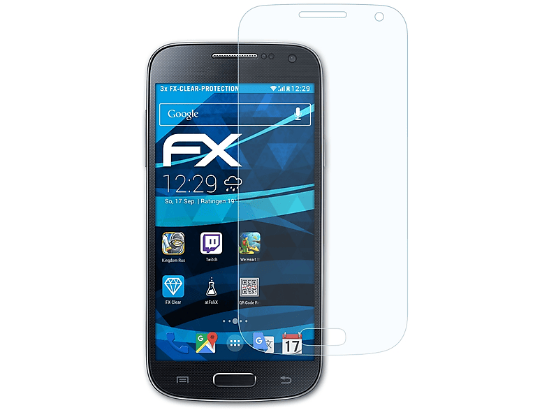 ATFOLIX 3x FX-Clear Displayschutz(für Samsung Galaxy S4 mini)