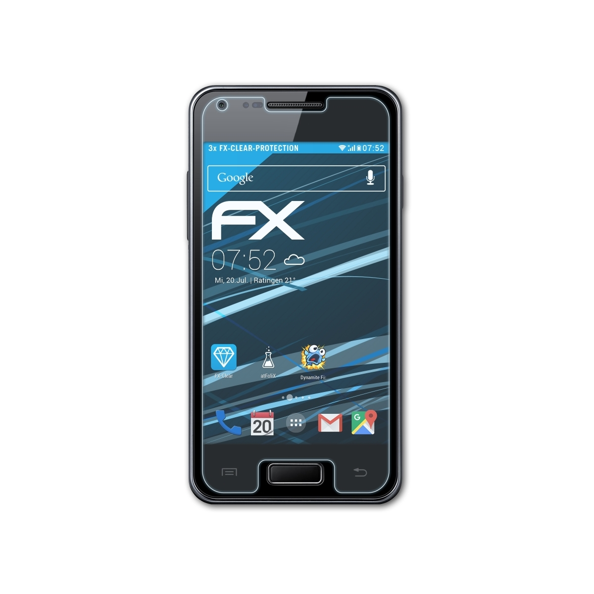 ATFOLIX Galaxy 3x (GT-I9070)) FX-Clear Samsung Displayschutz(für S Advance