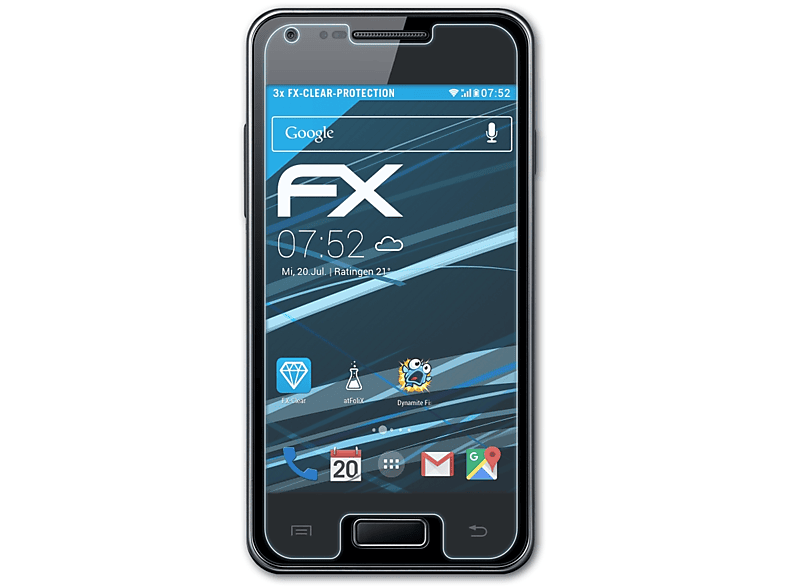 ATFOLIX 3x FX-Clear Displayschutz(für Samsung (GT-I9070)) Advance Galaxy S