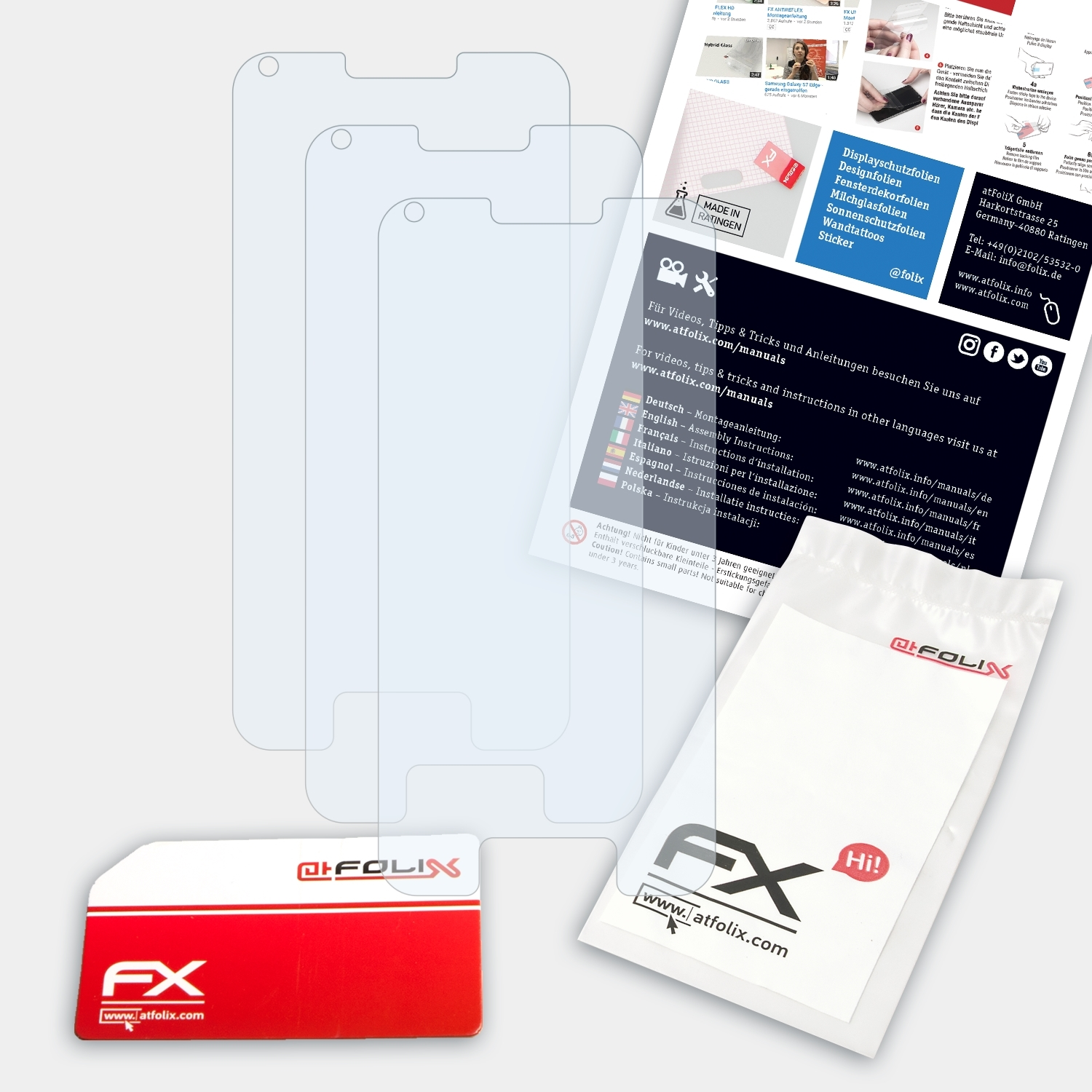 ATFOLIX 3x FX-Clear Displayschutz(für Advance Samsung Galaxy S (GT-I9070))