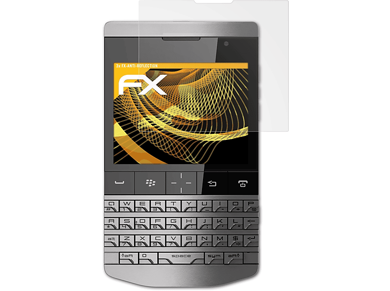 3x Blackberry FX-Antireflex P9981) ATFOLIX Displayschutz(für