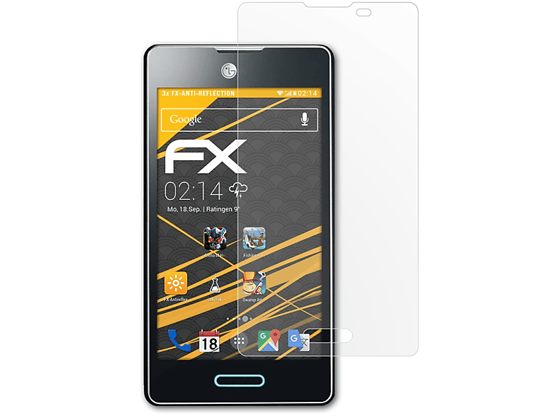 ATFOLIX 3x FX-Antireflex Displayschutz(für LG Optimus L5 II (E460))