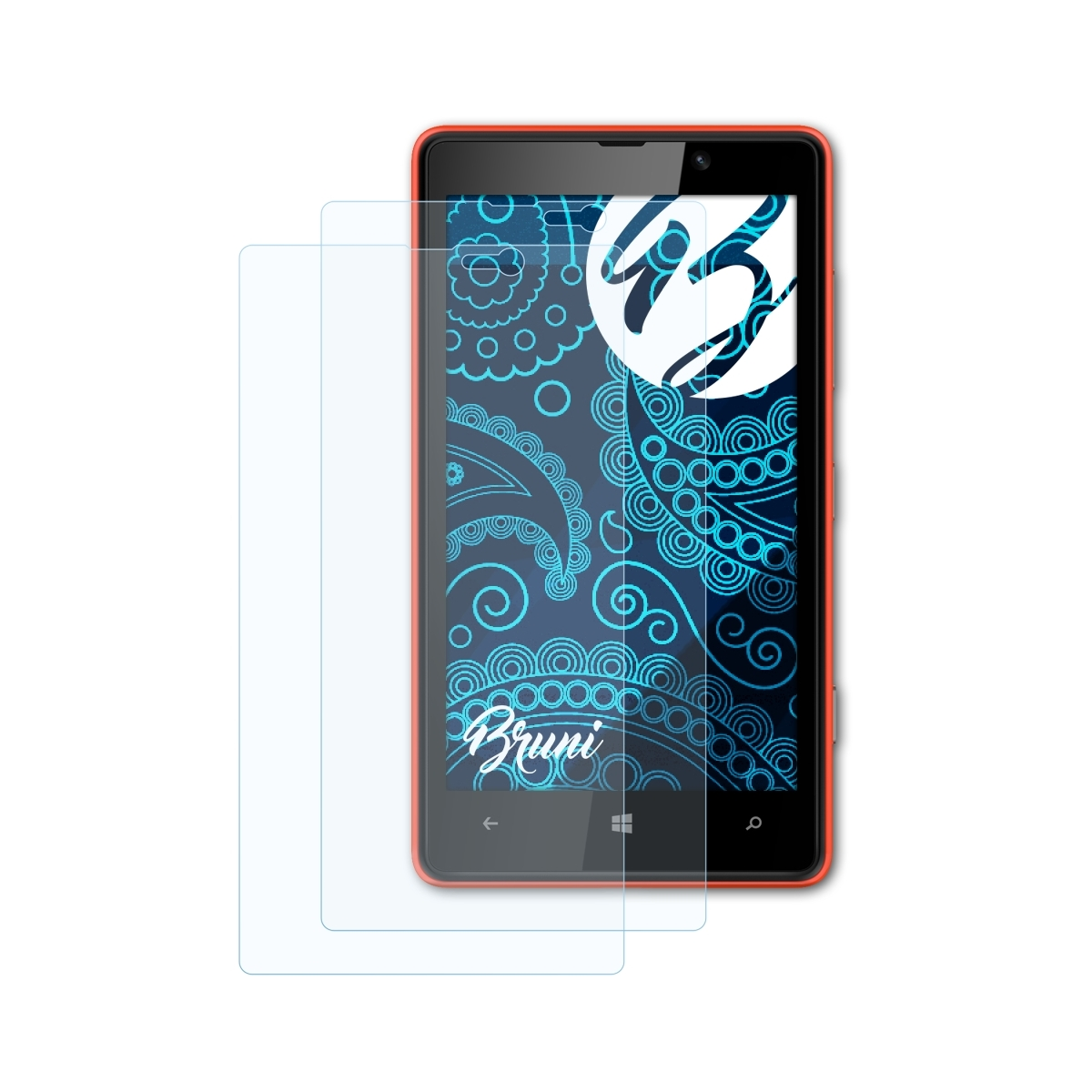 BRUNI 2x Basics-Clear 820) Lumia Nokia Schutzfolie(für