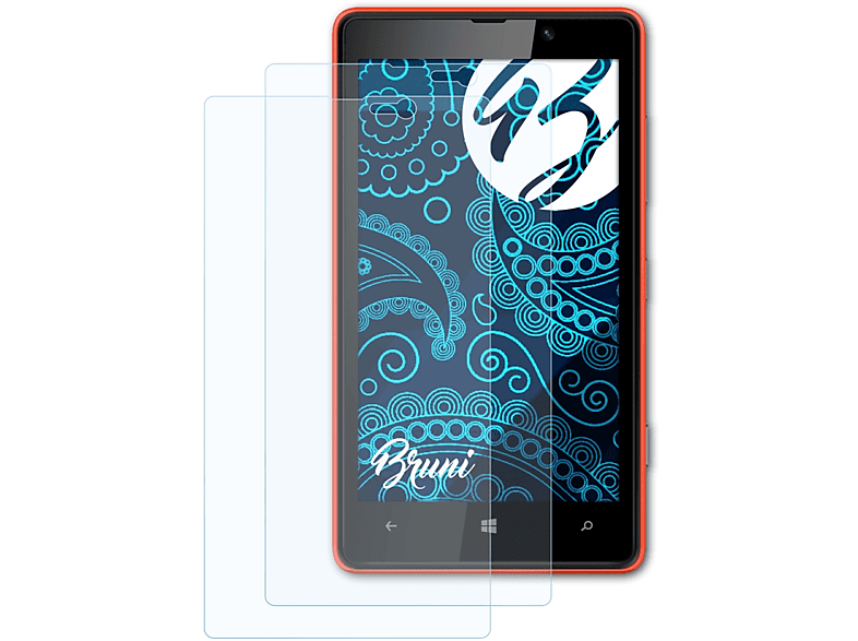 BRUNI 820) Basics-Clear Lumia Schutzfolie(für Nokia 2x
