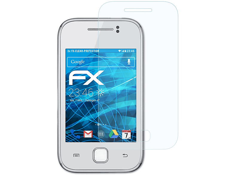 ATFOLIX 3x FX-Clear Displayschutz(für Samsung Galaxy Y (GT-S5363))