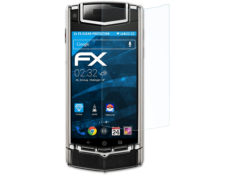 ATFOLIX 3x FX-Clear Displayschutz(für Vertu Ti)