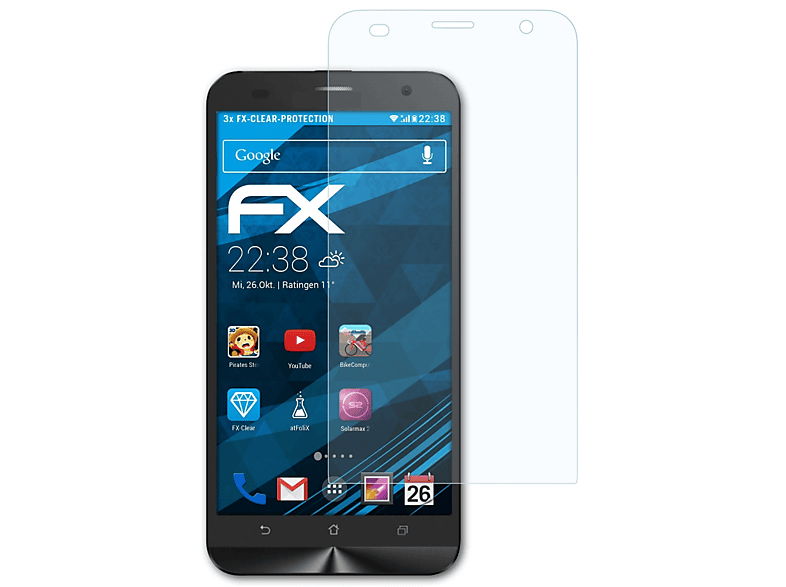 ATFOLIX 3x FX-Clear Displayschutz(für Asus ZenFone 2 Laser (ZE550KL))