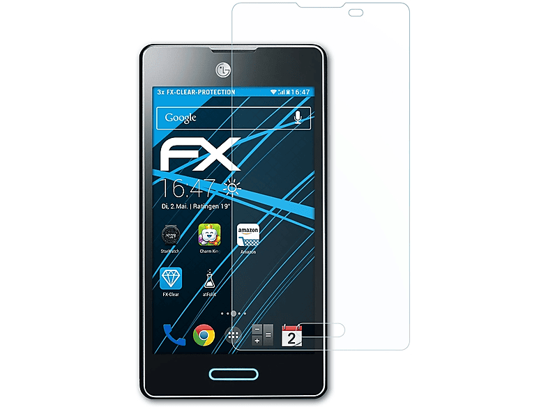 ATFOLIX 3x FX-Clear Displayschutz(für LG Optimus L5 II (E460))