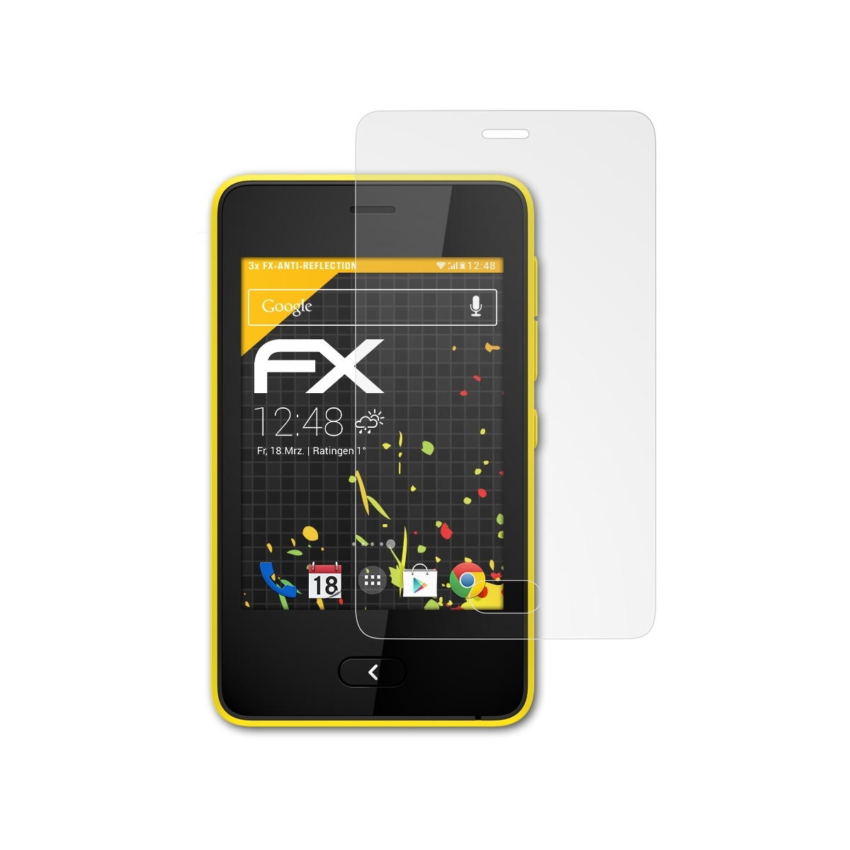 ATFOLIX 3x FX-Antireflex Displayschutz(für Nokia 501) Asha