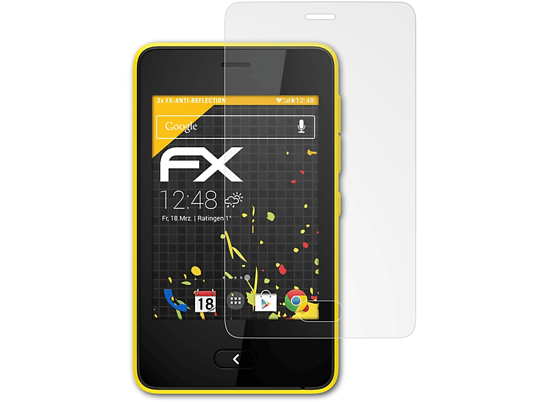 ATFOLIX 3x FX-Antireflex Displayschutz(für Nokia Asha 501)
