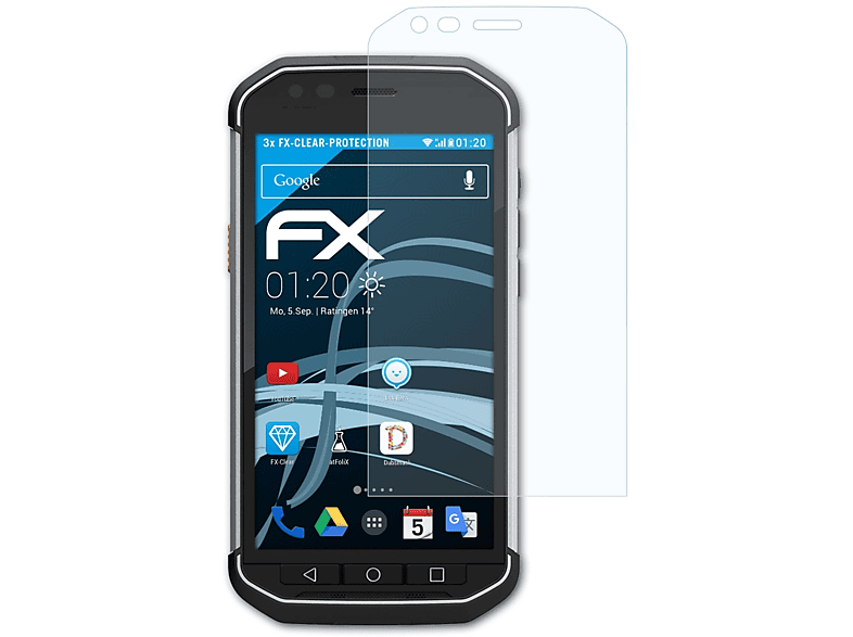 ATFOLIX 3x FX-Clear Displayschutz(für Caterpillar CAT S40) | Displayschutzfolien & Gläser