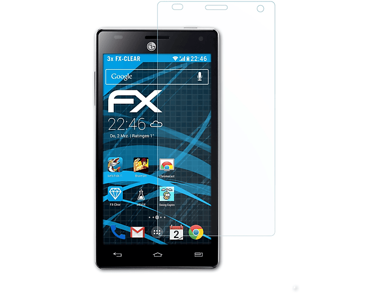 ATFOLIX 3x FX-Clear Displayschutz(für LG Optimus 4X HD (P880))