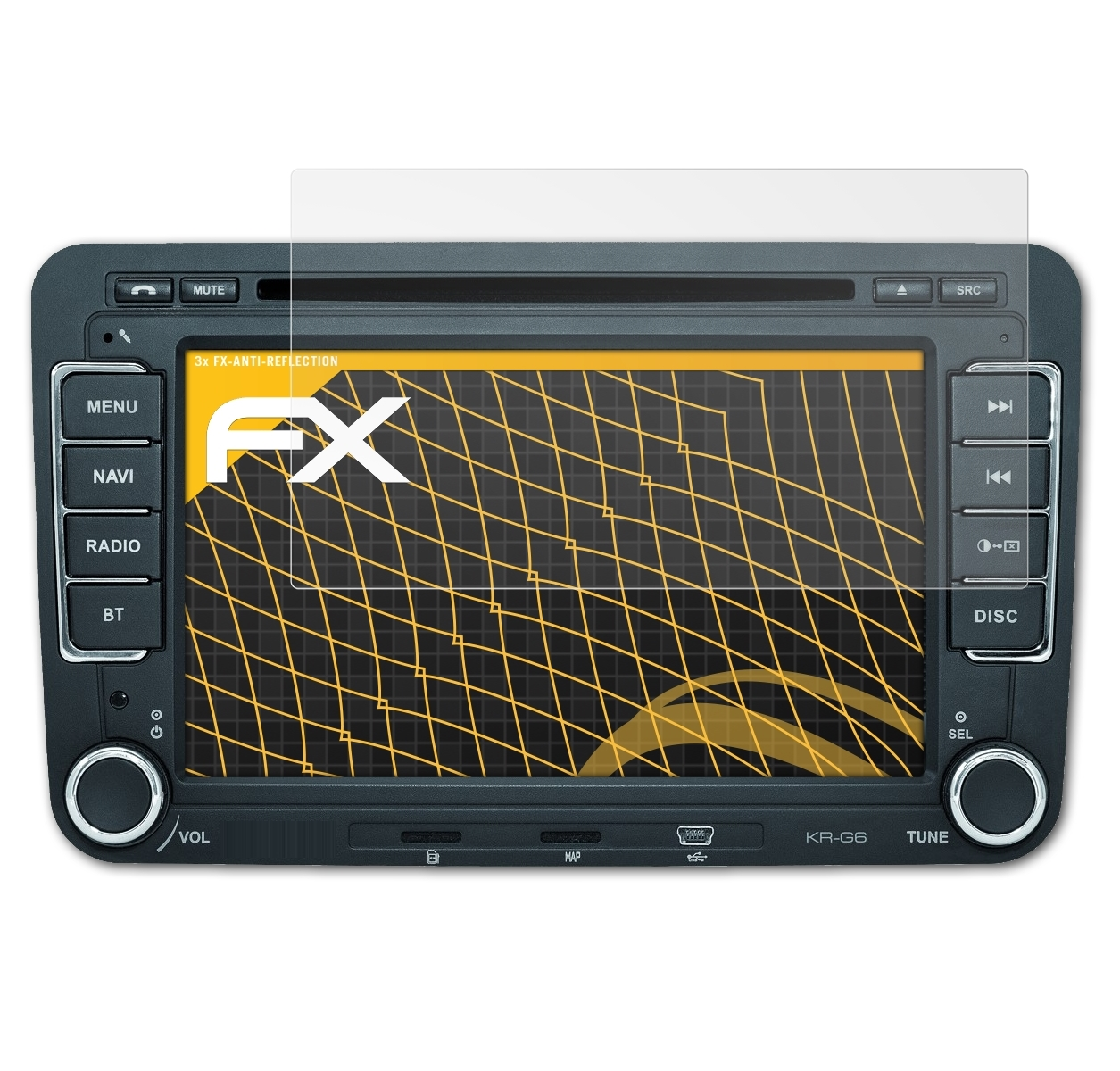 KR-G6) 3x FX-Antireflex Kraemer-Automotive Displayschutz(für ATFOLIX