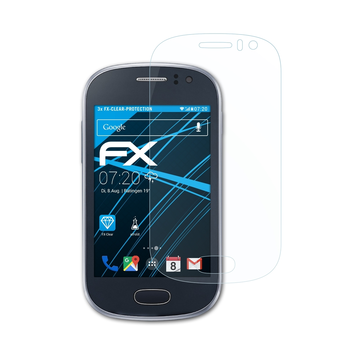 (GT-S6810)) Displayschutz(für ATFOLIX 3x Galaxy Fame Samsung FX-Clear