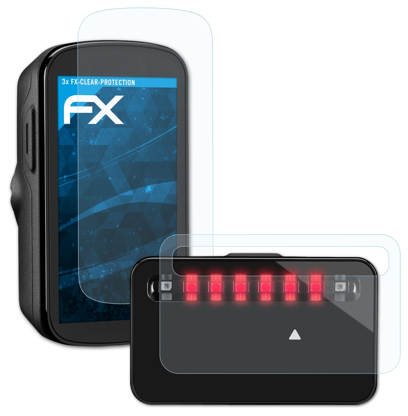 ATFOLIX 3x Displayschutz(für Varia) FX-Clear Garmin
