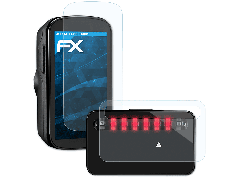 ATFOLIX 3x FX-Clear Displayschutz(für Garmin Varia)