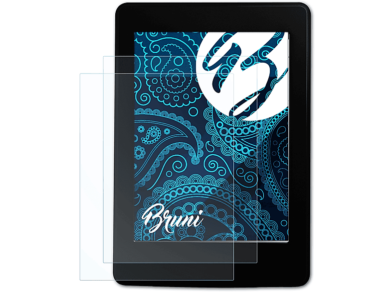 BRUNI 2x Basics-Clear Schutzfolie(für Amazon Kindle Paperwhite (WiFi & 3G))