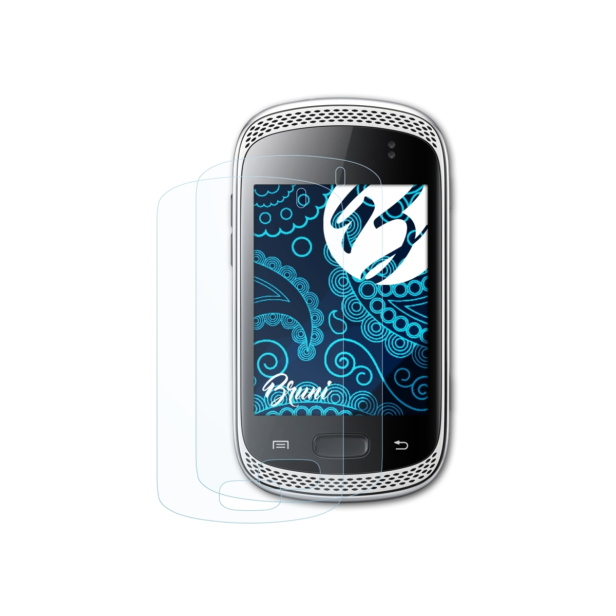 BRUNI 2x Basics-Clear Samsung Schutzfolie(für Music (GT-S6010)) Galaxy