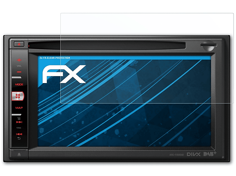 ATFOLIX 3x FX-Clear Displayschutz(für Pioneer Avic-F950DAB) | Navi-Taschen & -Schutzfolien
