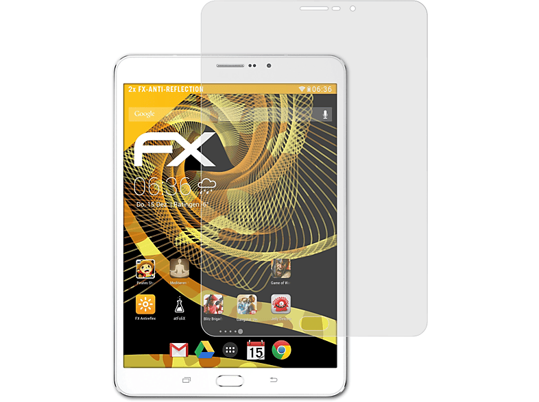 2x ATFOLIX FX-Antireflex 8.0 (SM-T715)) Tab Galaxy Samsung S2 Displayschutz(für