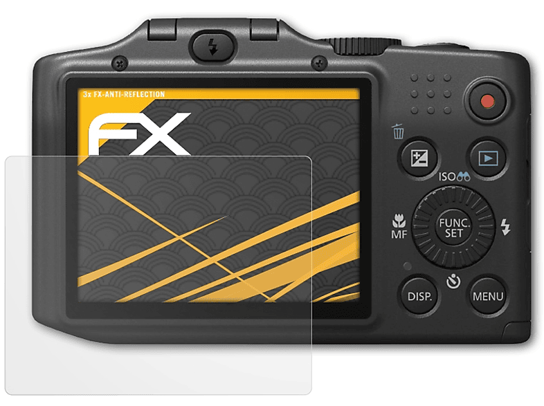 ATFOLIX 3x FX-Antireflex Displayschutz(für Canon PowerShot SX160 IS)