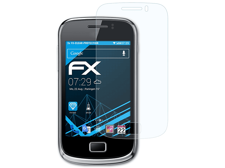 Displayschutz(für ATFOLIX FX-Clear (GT-S6500)) Samsung mini 3x 2 Galaxy