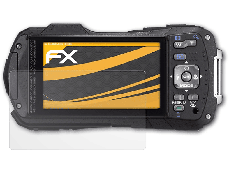 GPS) Pentax Displayschutz(für WG-3 WG-3 3x Optio ATFOLIX / FX-Antireflex
