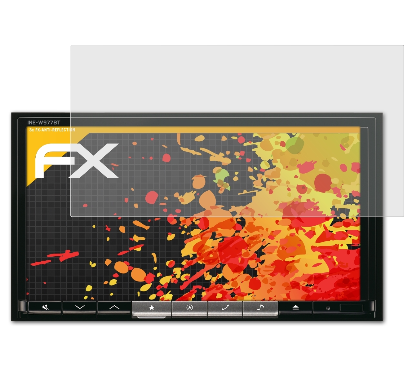 ATFOLIX 3x FX-Antireflex Displayschutz(für Alpine INE-W977BT)
