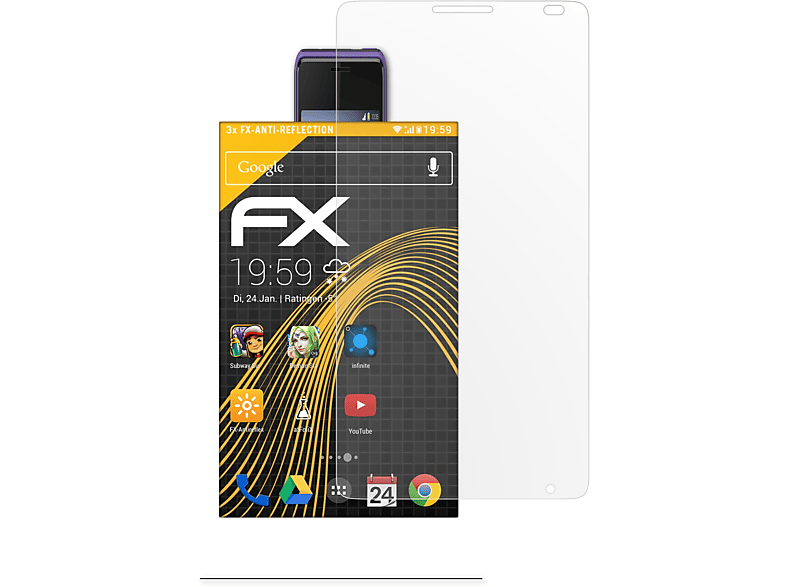 ATFOLIX Sony 3x Xperia FX-Antireflex E1) Displayschutz(für