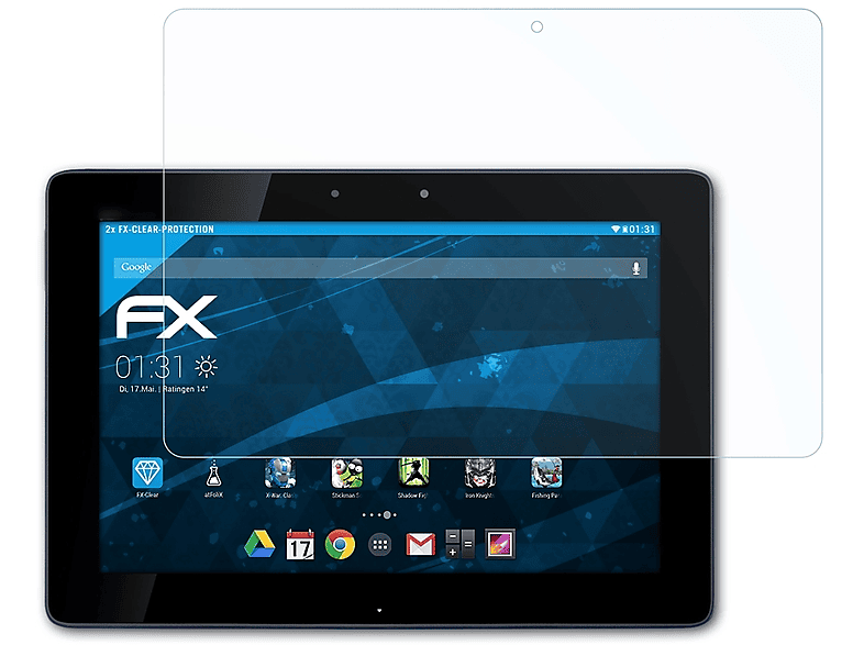 ATFOLIX 2x FX-Clear Asus Eee Transformer (TF300T)) Displayschutz(für Pad Pad