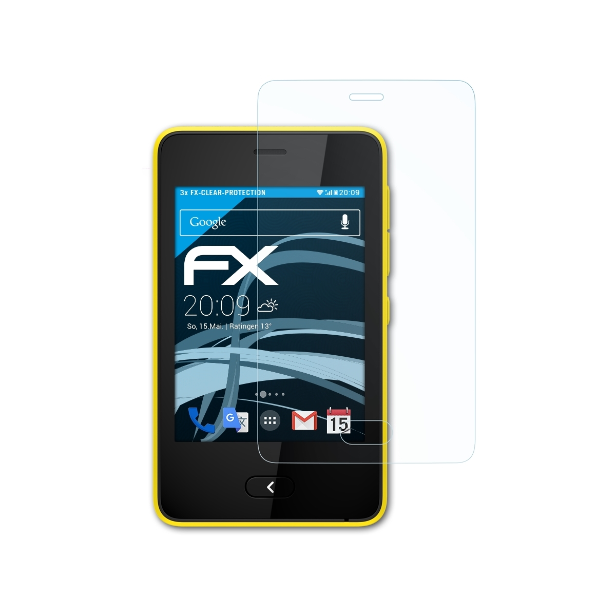 3x FX-Clear 501) Nokia ATFOLIX Asha Displayschutz(für