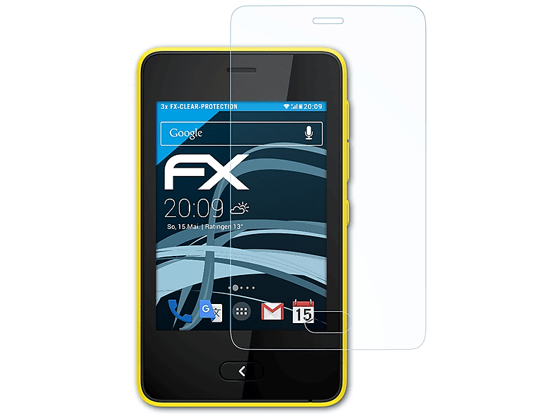 FX-Clear Nokia 3x Asha ATFOLIX Displayschutz(für 501)