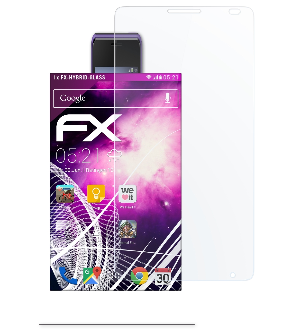 FX-Hybrid-Glass Xperia E1) Schutzglas(für Sony ATFOLIX