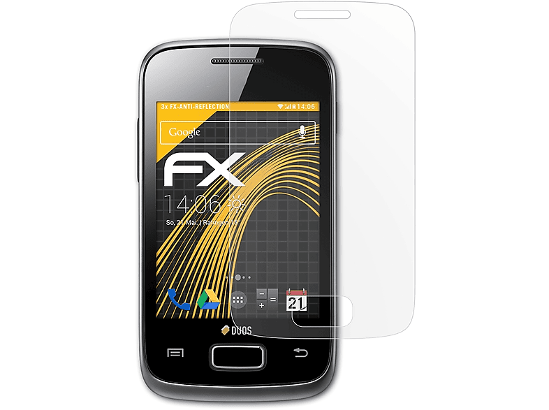 ATFOLIX 3x FX-Antireflex Displayschutz(für Samsung Galaxy Y Duos (GT-S6102))