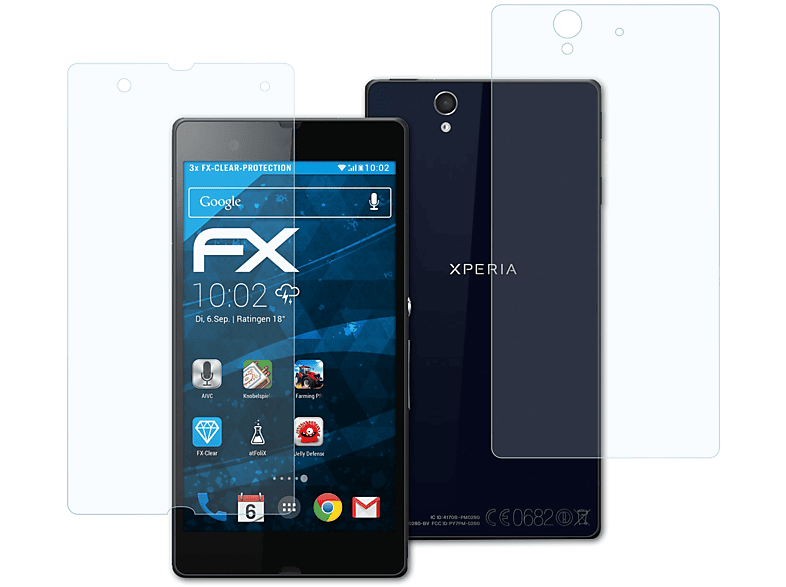 ATFOLIX 3x FX-Clear Displayschutz(für Sony Xperia Z)