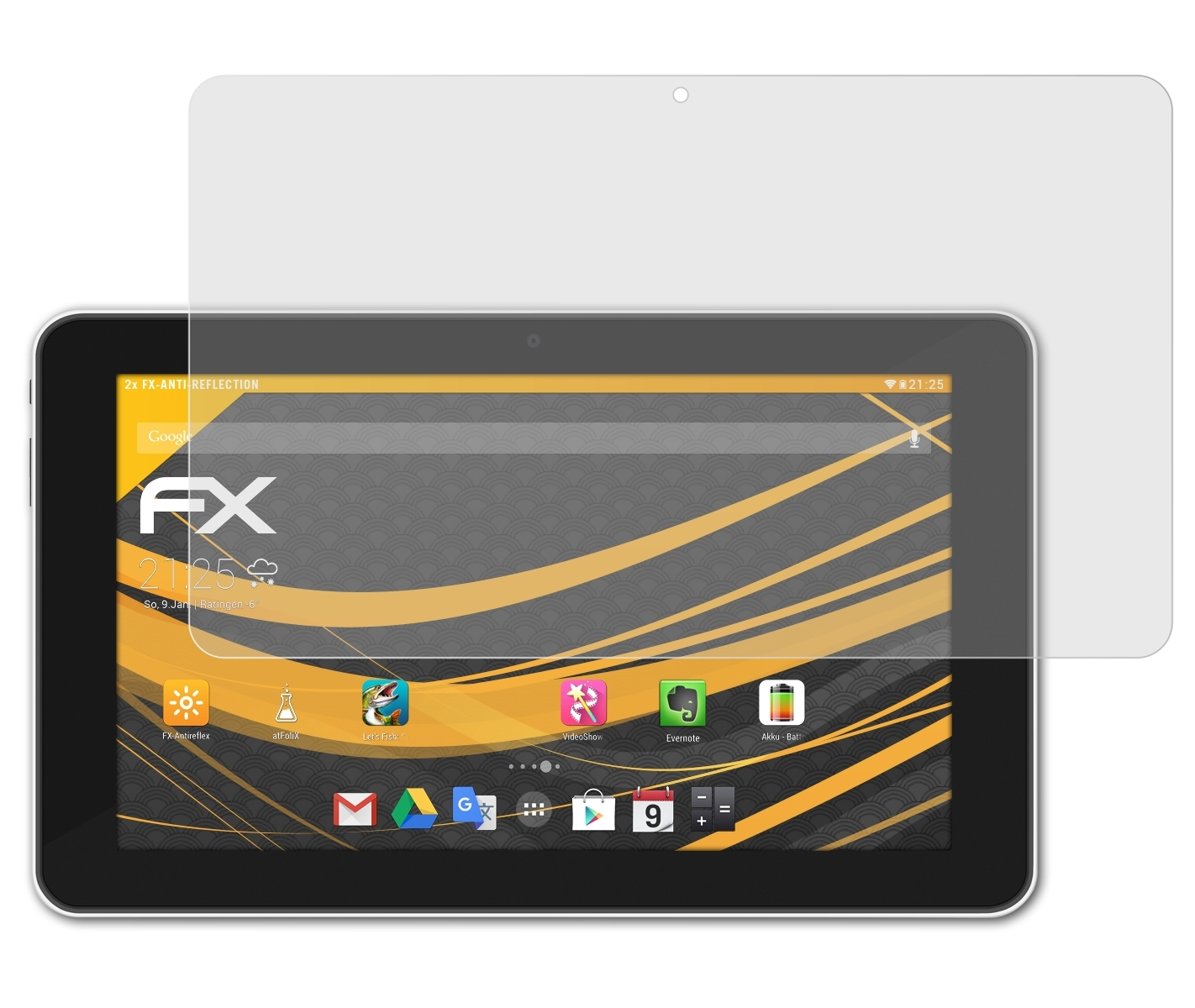 ATFOLIX Volks-Tablet 2x Displayschutz(für Trekstor FX-Antireflex 10.1 (1.Generation))