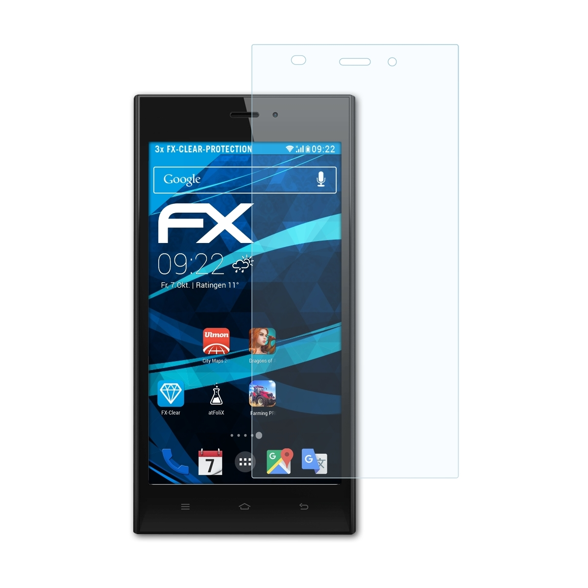 ATFOLIX 3x FX-Clear Displayschutz(für Xiaomi Mi3)