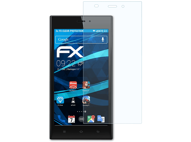 ATFOLIX 3x FX-Clear Displayschutz(für Mi3) Xiaomi