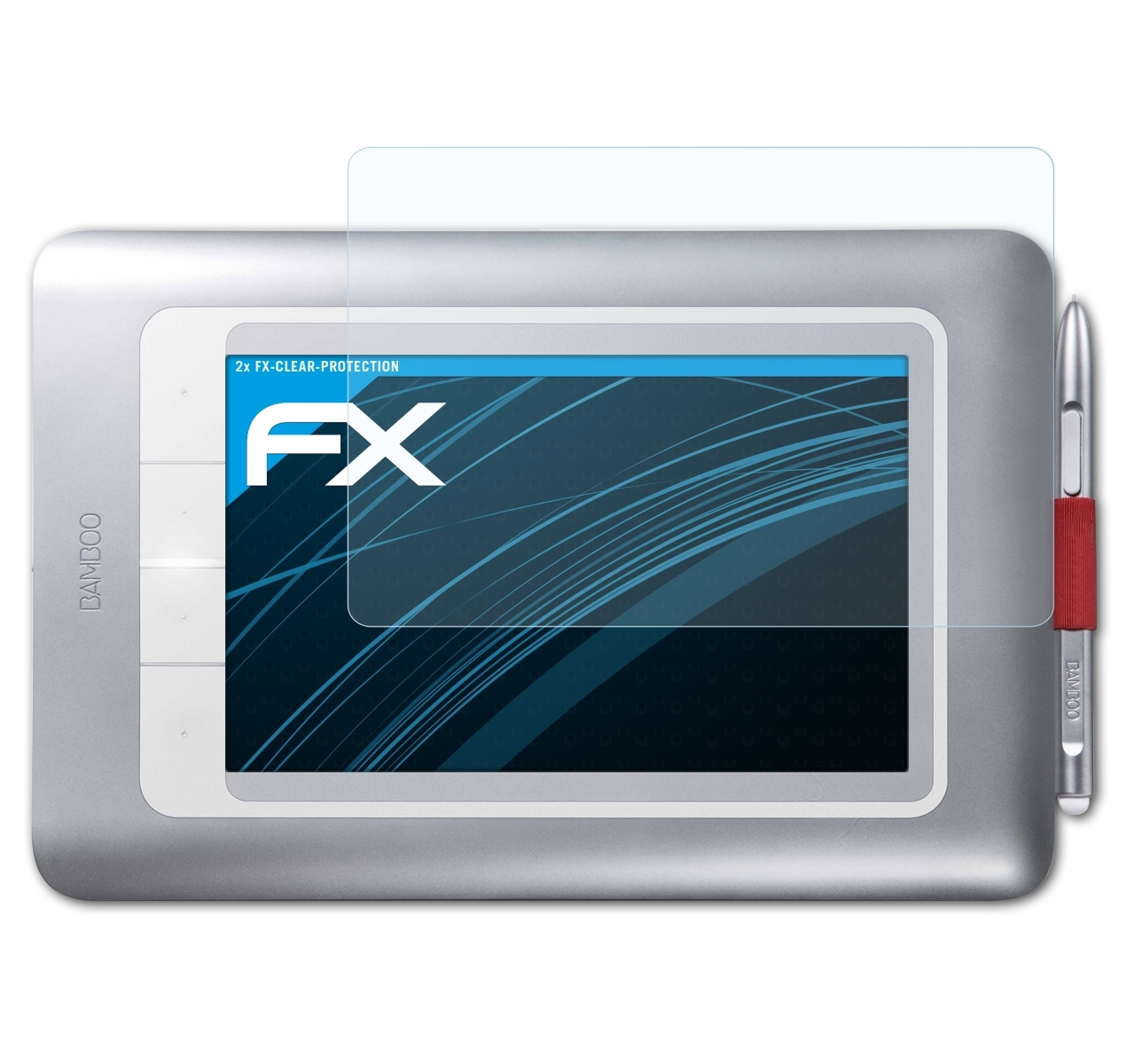 Small FX-Clear Bamboo Displayschutz(für ATFOLIX Wacom Pen&Touch Fun (2.Generation)) 2x