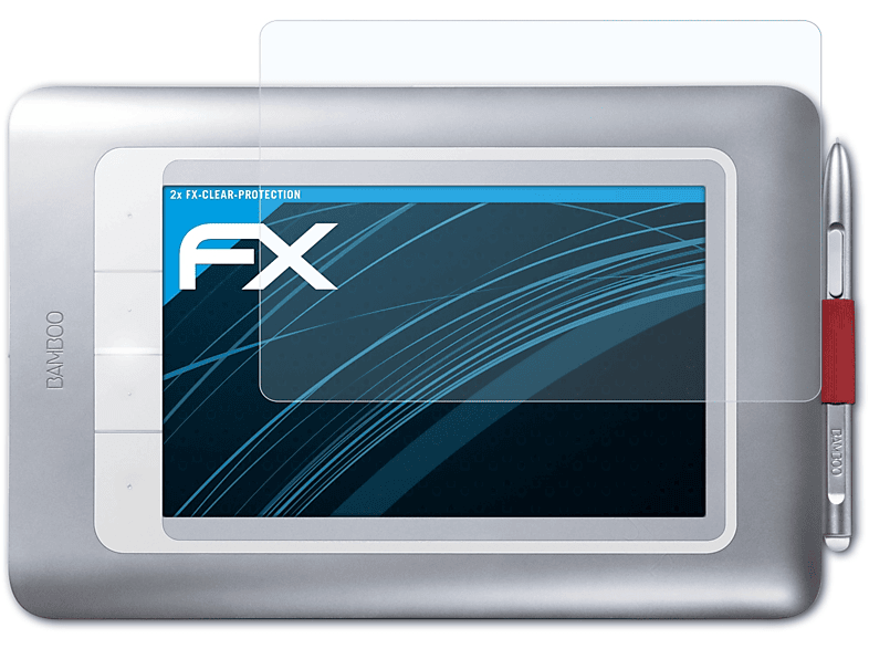 Small FX-Clear Bamboo Displayschutz(für ATFOLIX Wacom Pen&Touch Fun (2.Generation)) 2x