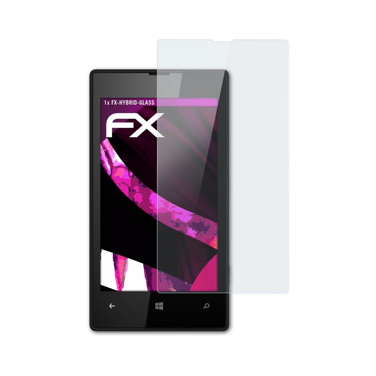 FX-Hybrid-Glass 520) Lumia Nokia ATFOLIX Schutzglas(für