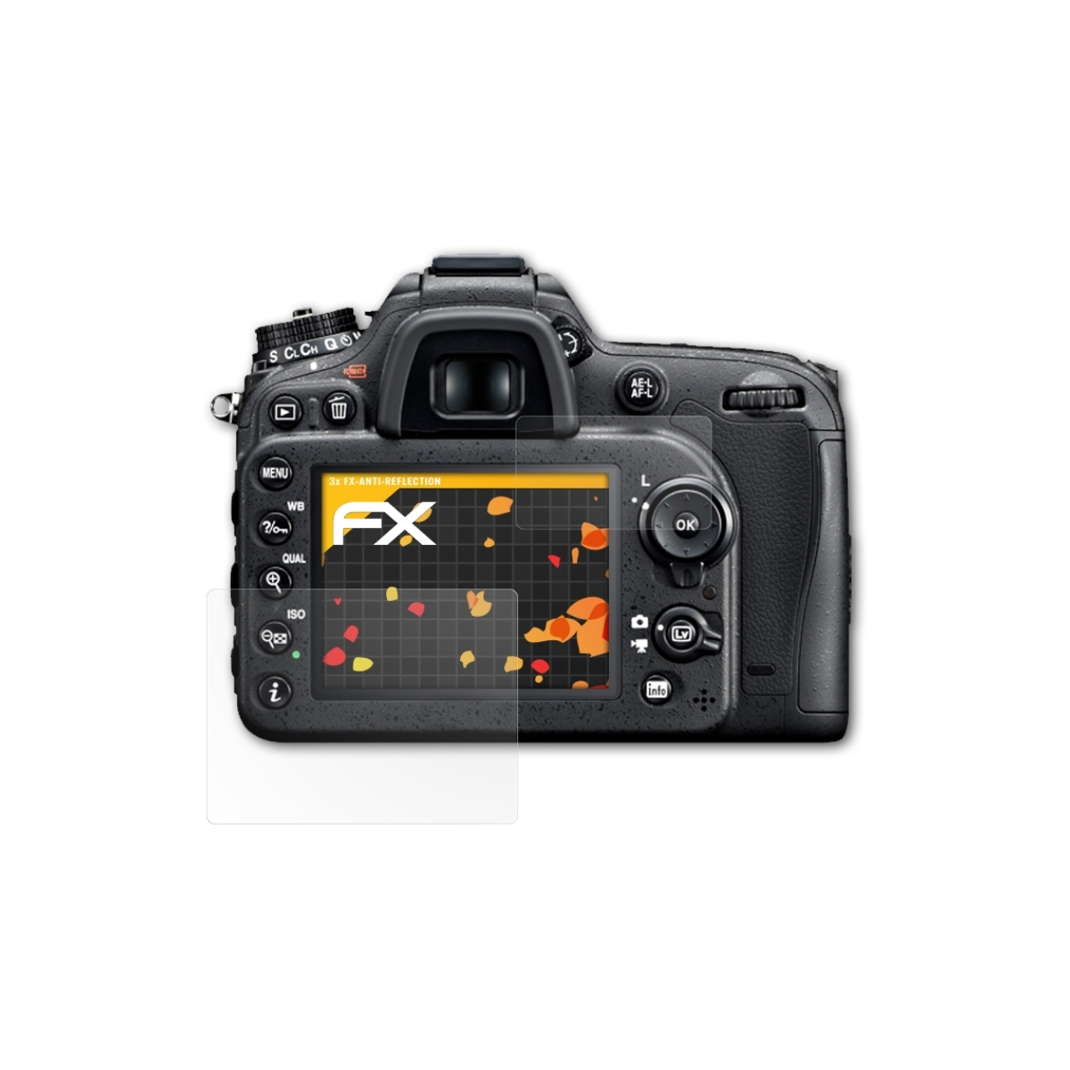 D7100) Displayschutz(für Nikon ATFOLIX FX-Antireflex 3x