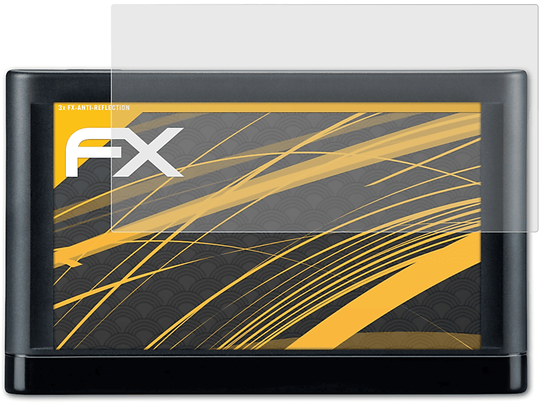 ATFOLIX nüvi 66LMT) FX-Antireflex 3x Garmin Displayschutz(für