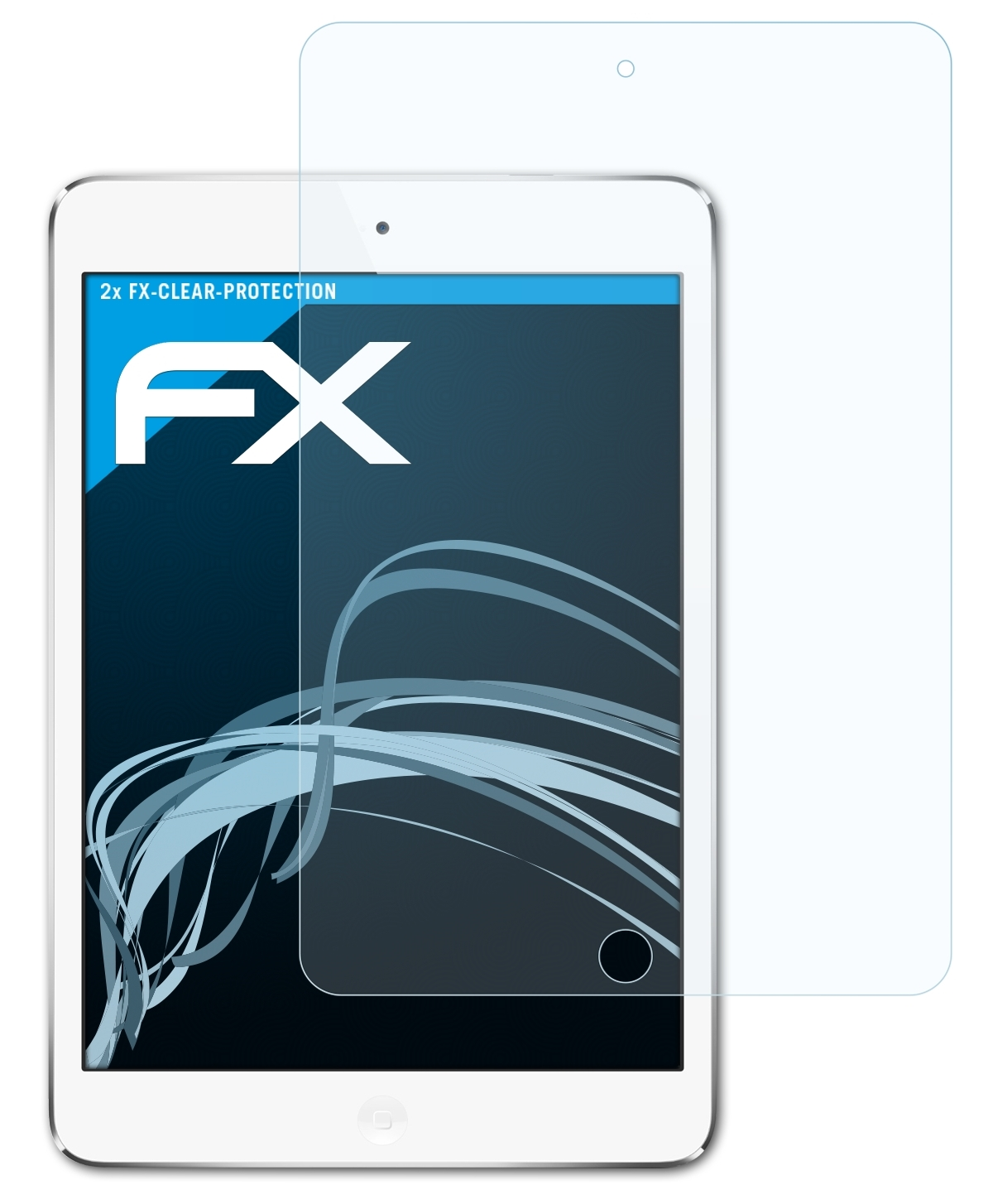 ATFOLIX 2x FX-Clear Displayschutz(für Apple iPad 2) Mini