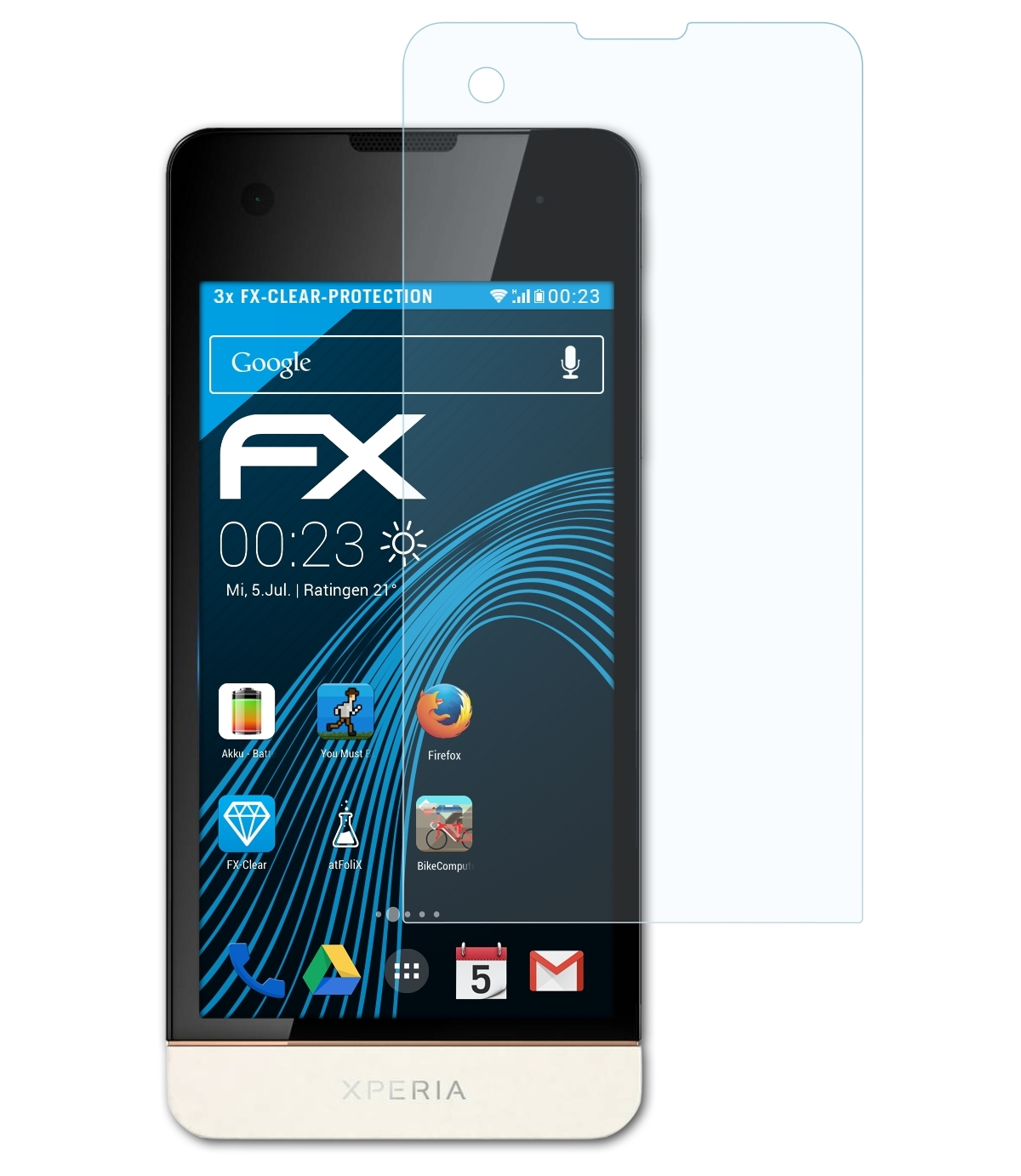 Displayschutz(für SX) Sony ATFOLIX 3x Xperia FX-Clear