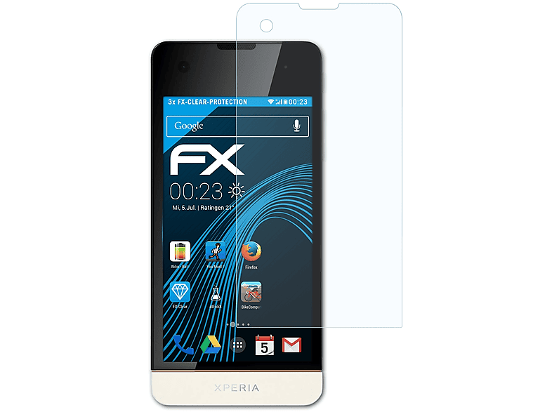 ATFOLIX 3x FX-Clear Displayschutz(für Sony Xperia SX)