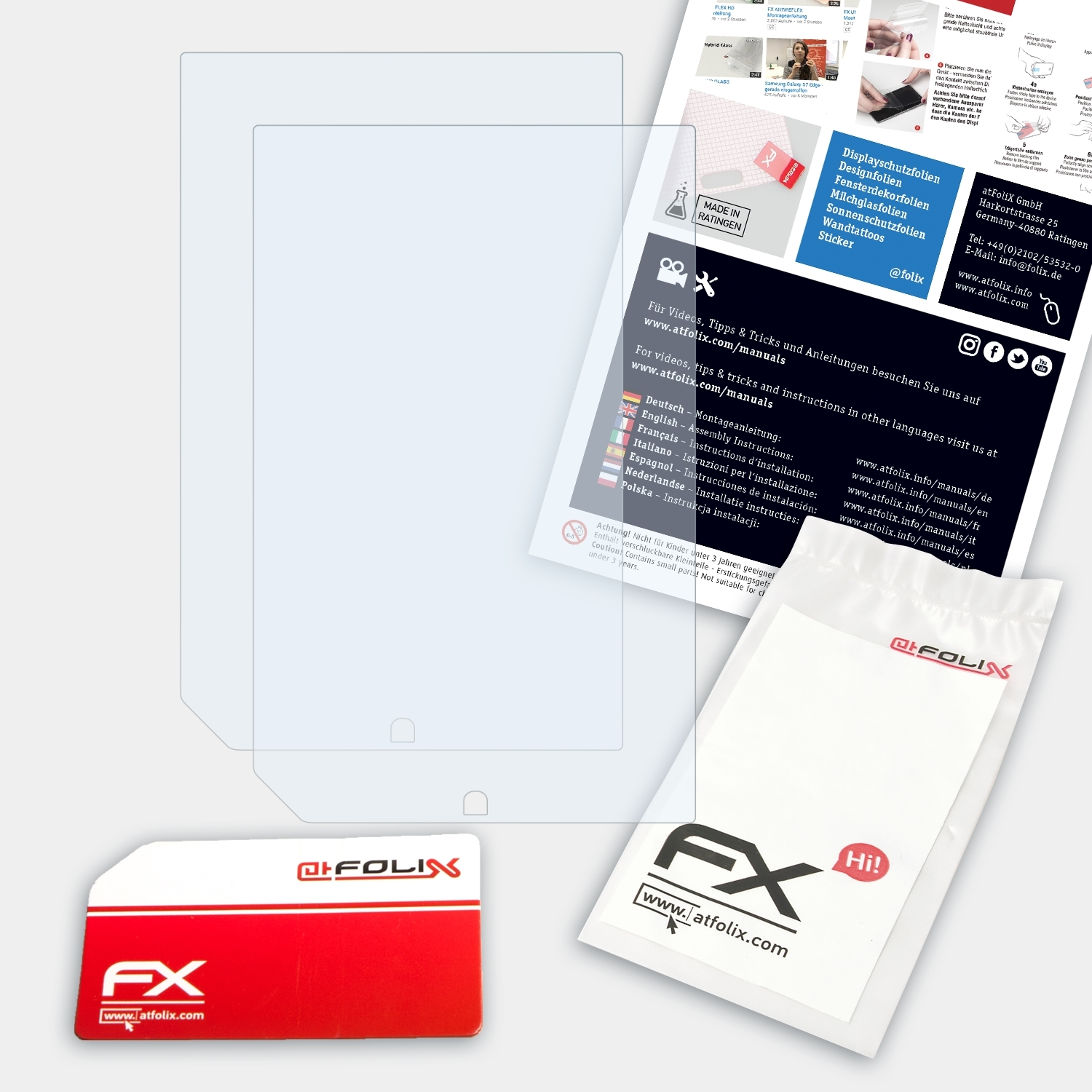ATFOLIX NOOK Barnes FX-Clear 2x Displayschutz(für Inch) Noble & 9 HD+