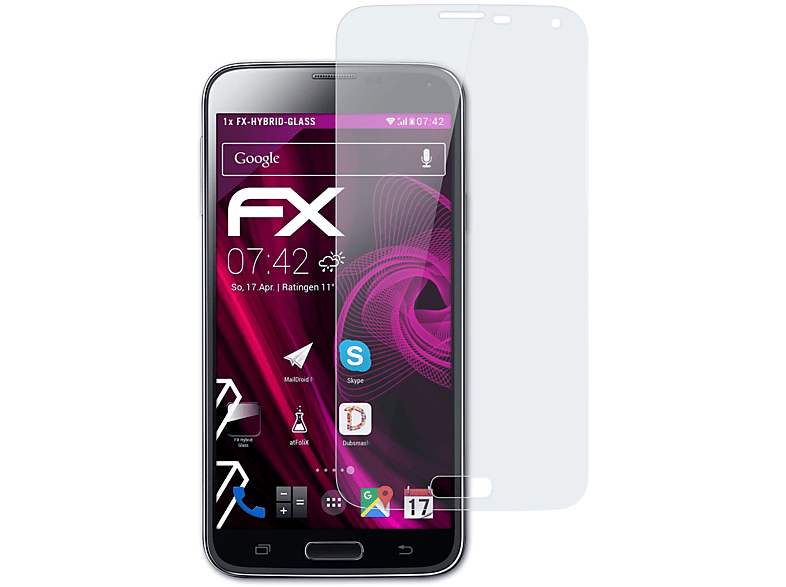 ATFOLIX FX-Hybrid-Glass S5) Schutzglas(für Galaxy Samsung