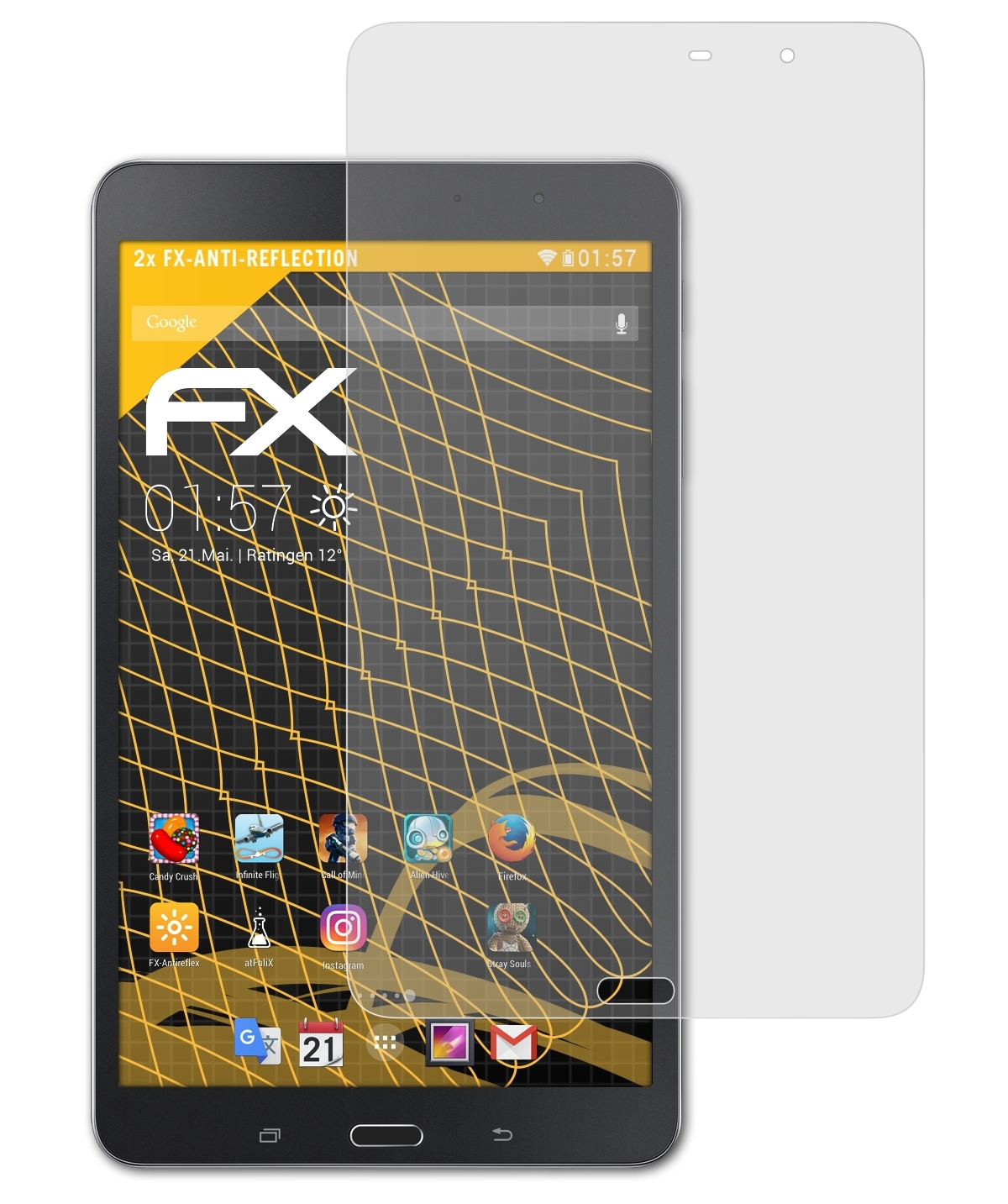 ATFOLIX 2x FX-Antireflex Wi-Fi Samsung (SM-T320)) Displayschutz(für 8.4 Galaxy TabPro