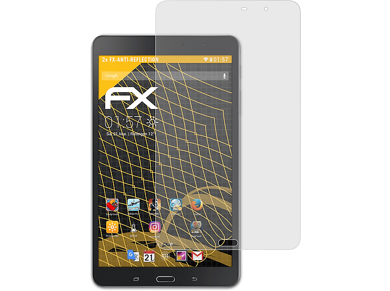 2x Samsung TabPro 8.4 (SM-T320)) FX-Antireflex ATFOLIX Displayschutz(für Wi-Fi Galaxy
